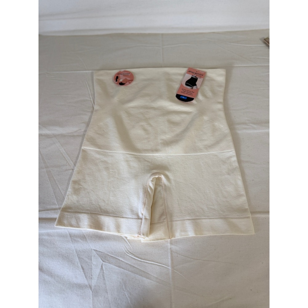Shapermint Essentials High-Waisted Shaper Boyshort Cream XL Tummy Control New